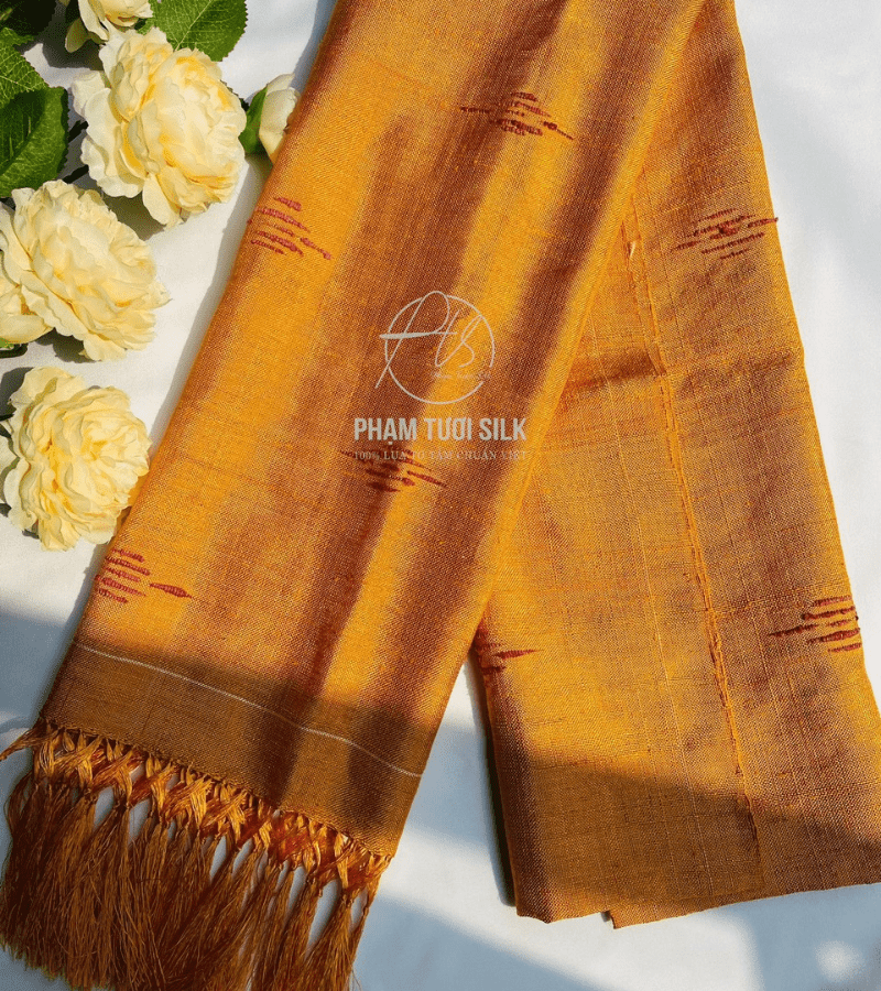 Unique silk brocade scarf
