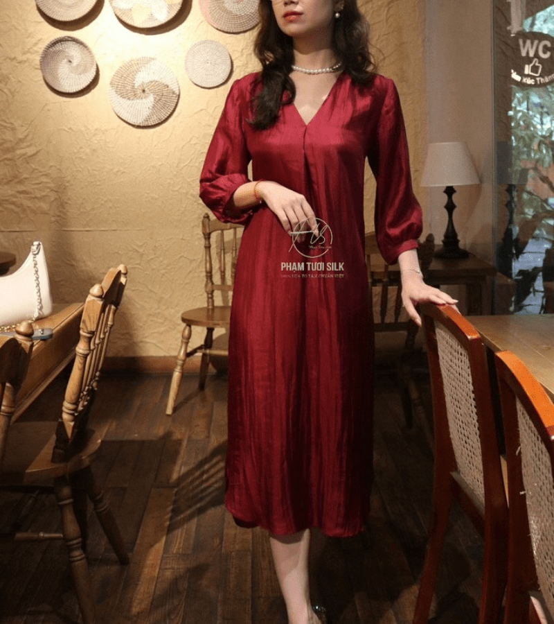 Váy lụa tơ tằm cao cấp (trơn)