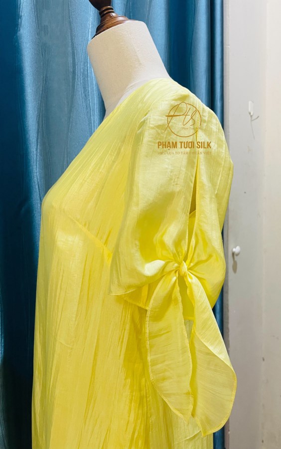 Váy lụa tơ tằm cao cấp (tay nơ)