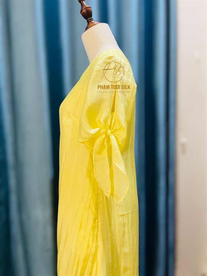 Váy lụa tơ tằm cao cấp (tay nơ)