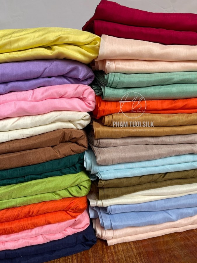 Vải lụa tơ tằm trơn cao cấp