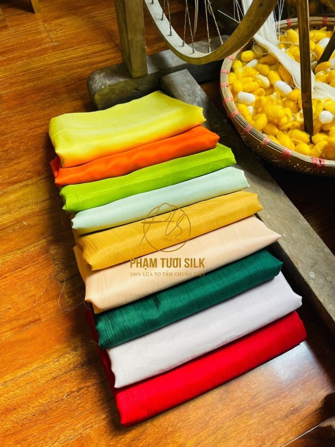 Vải lụa tơ tằm trơn cao cấp