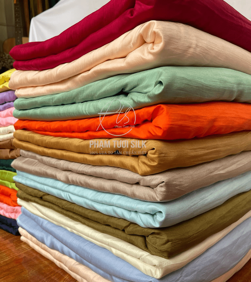 Vải lụa tơ tằm trơn cao cấp