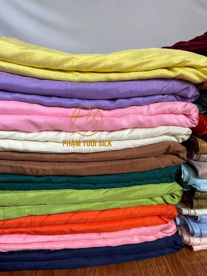 Vải lụa tơ tằm trơn cao cấp