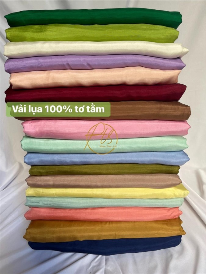 Vải lụa tơ tằm trơn cao cấp