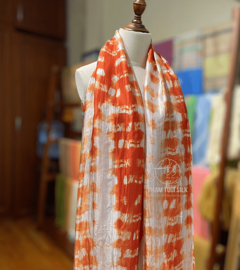 Khăn lụa tơ tằm loang màu