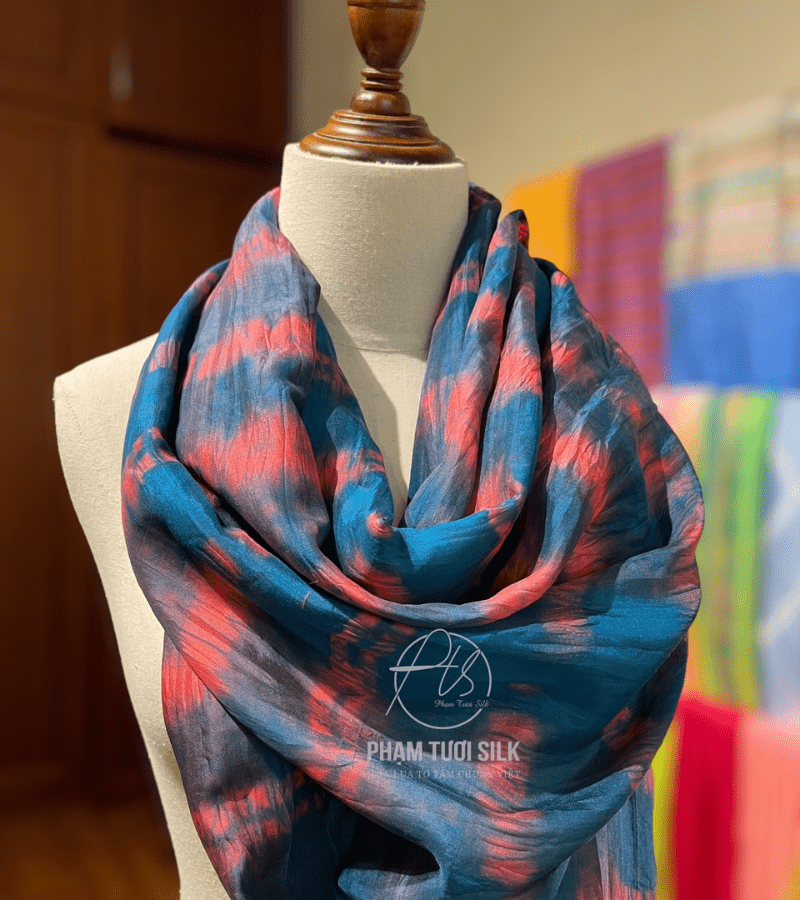 Khăn lụa tơ tằm loang màu