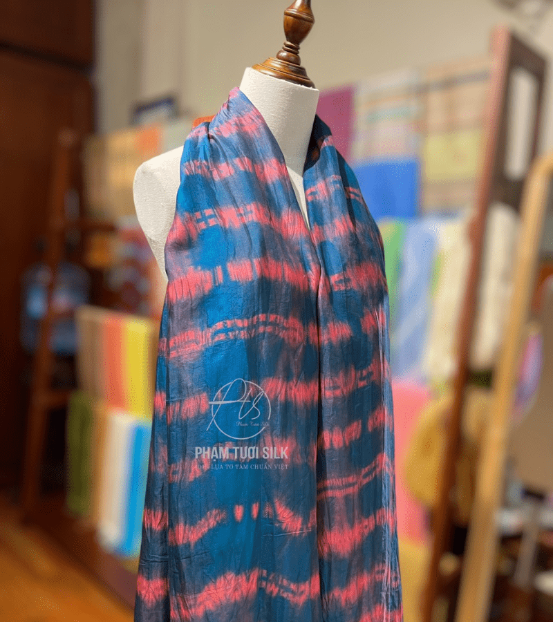 Khăn lụa tơ tằm loang màu