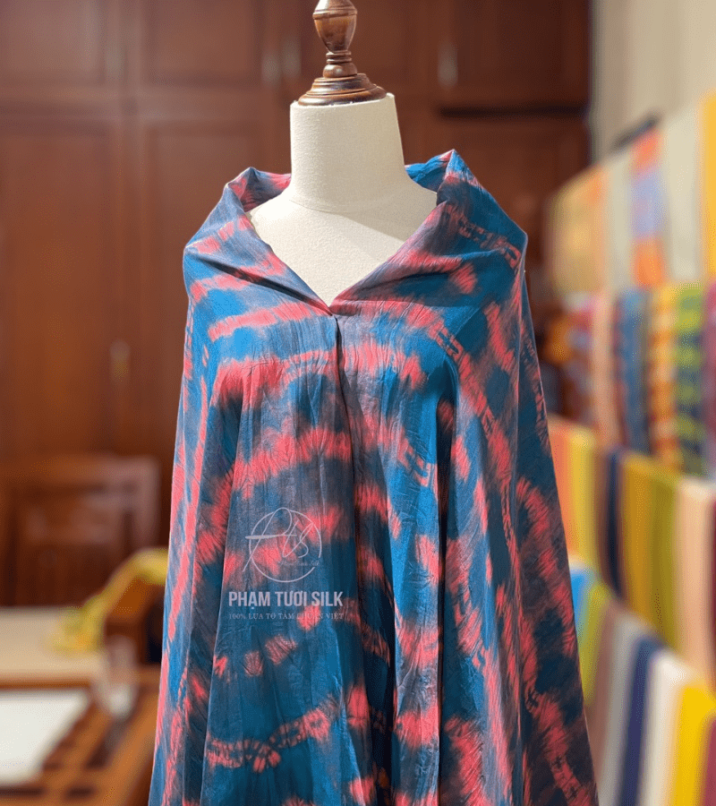 Khăn lụa tơ tằm loang màu