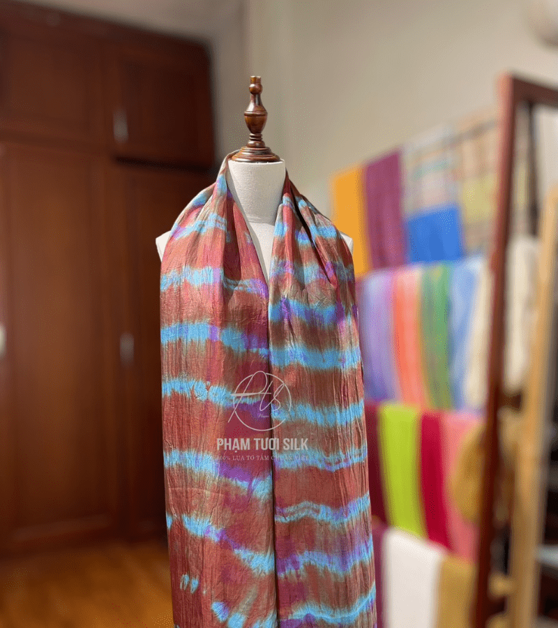 Khăn lụa tơ tằm loang màu