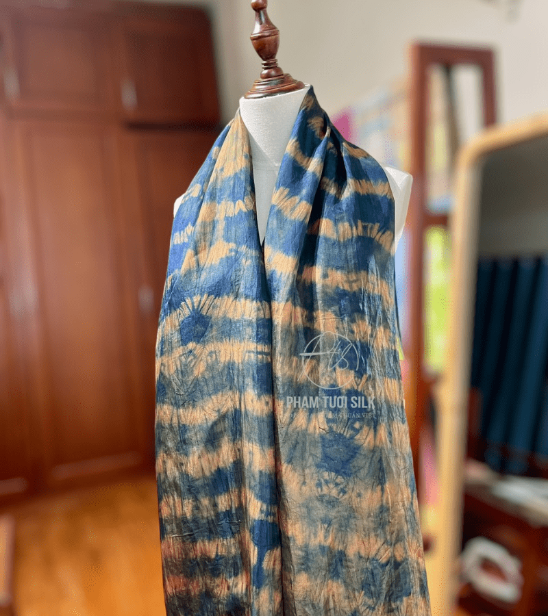 Khăn lụa tơ tằm loang màu