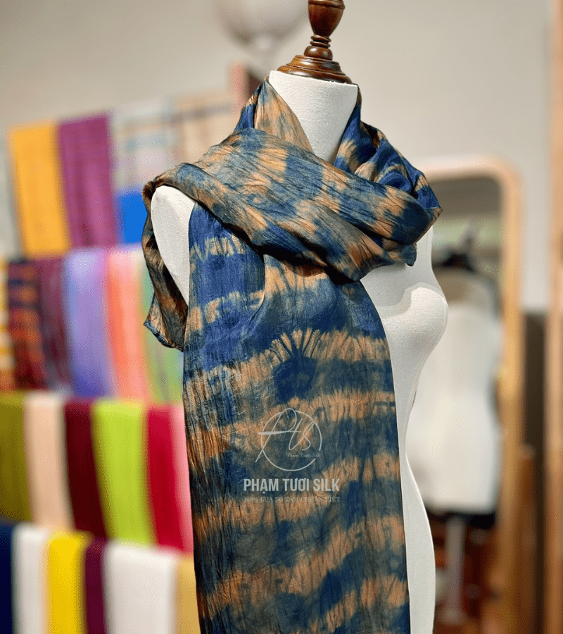 Khăn lụa tơ tằm loang màu