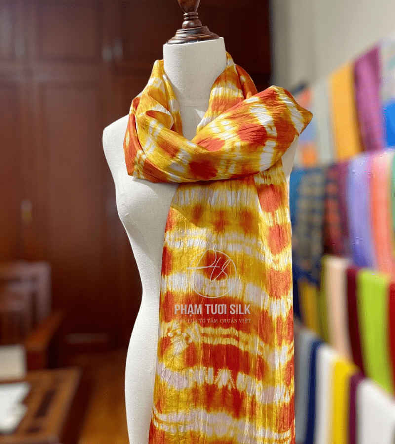 Khăn lụa tơ tằm loang màu