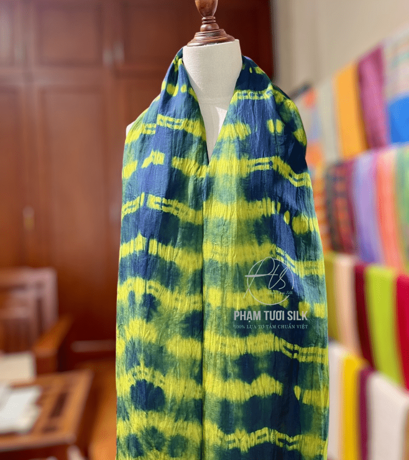 Khăn lụa tơ tằm loang màu