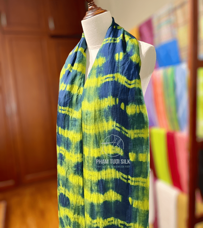 Khăn lụa tơ tằm loang màu