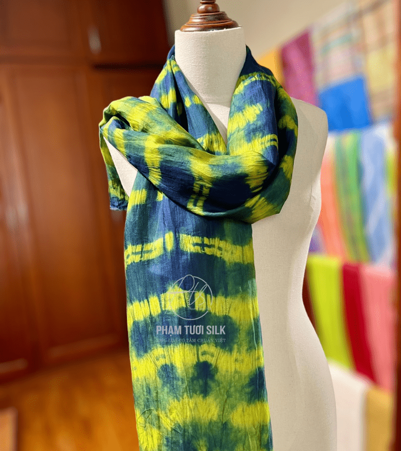 Khăn lụa tơ tằm loang màu