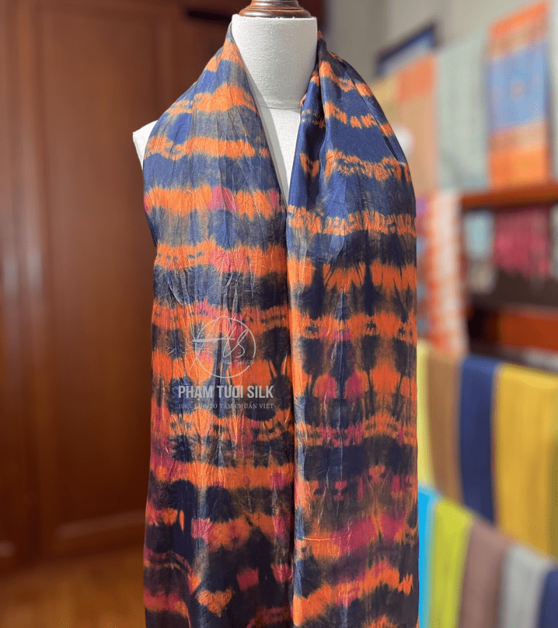 Khăn lụa tơ tằm loang màu