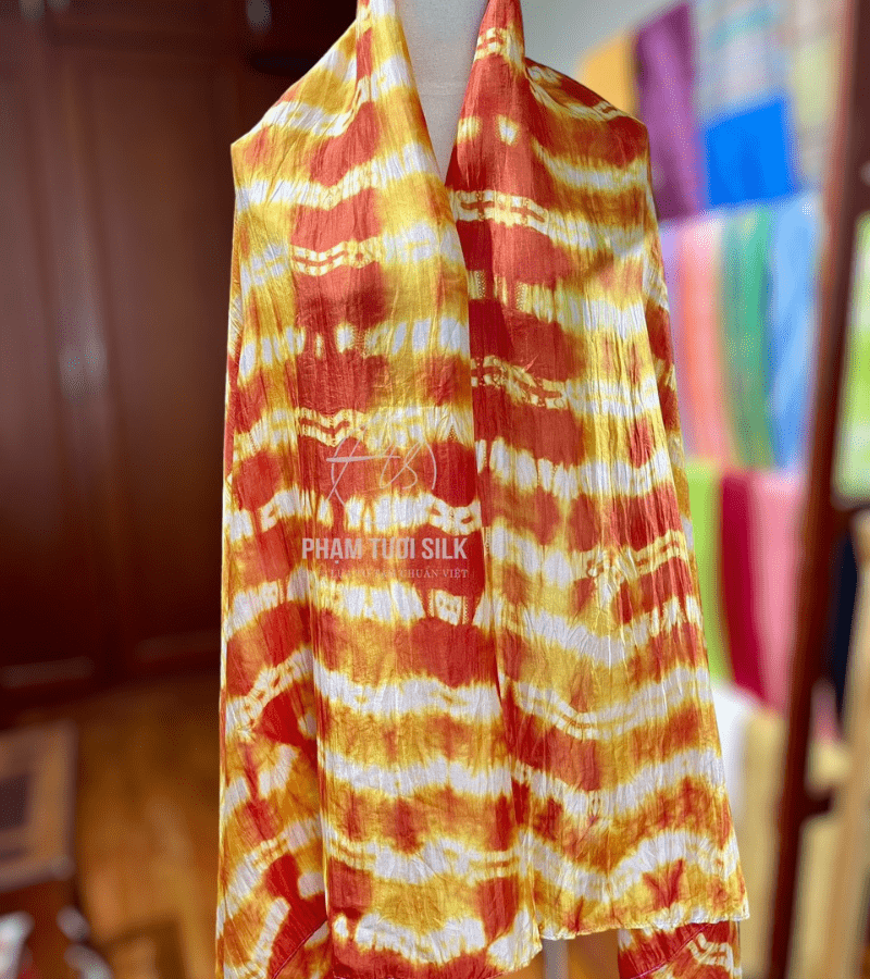 Khăn lụa tơ tằm loang màu