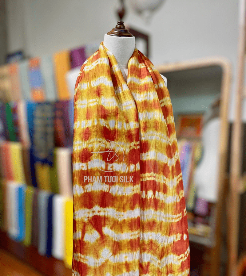 Khăn lụa tơ tằm loang màu