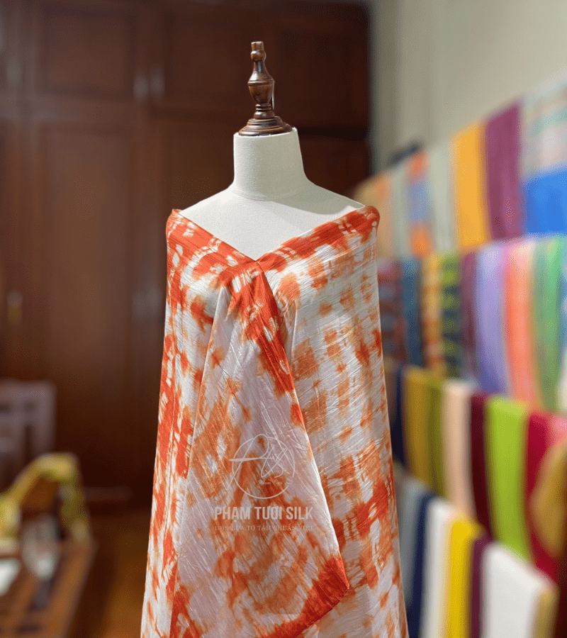 Khăn lụa tơ tằm loang màu