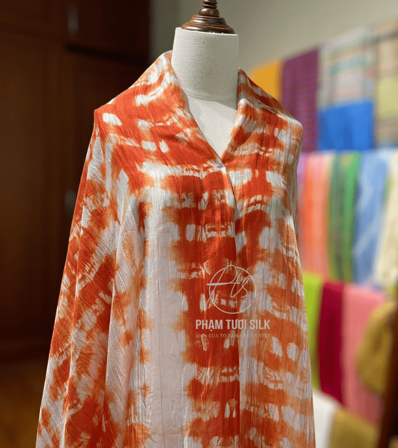 Khăn lụa tơ tằm loang màu