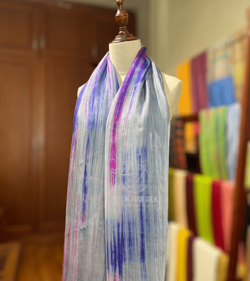 Khăn lụa tơ tằm loang màu