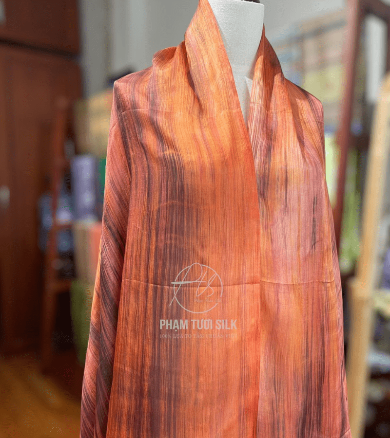 Khăn lụa tơ tằm loang màu