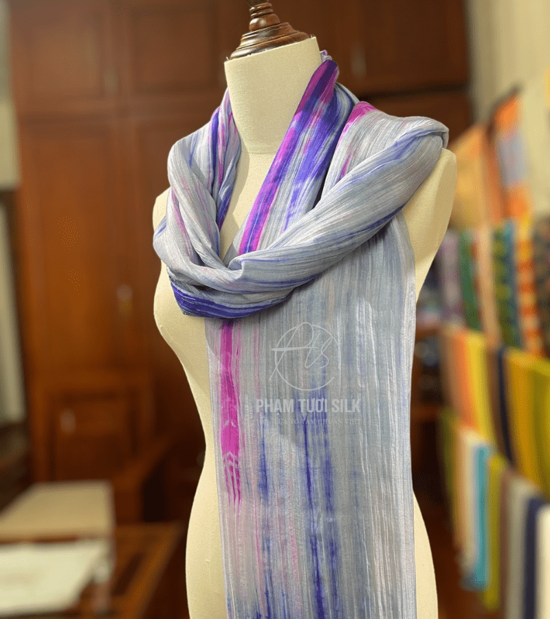 Khăn lụa tơ tằm loang màu