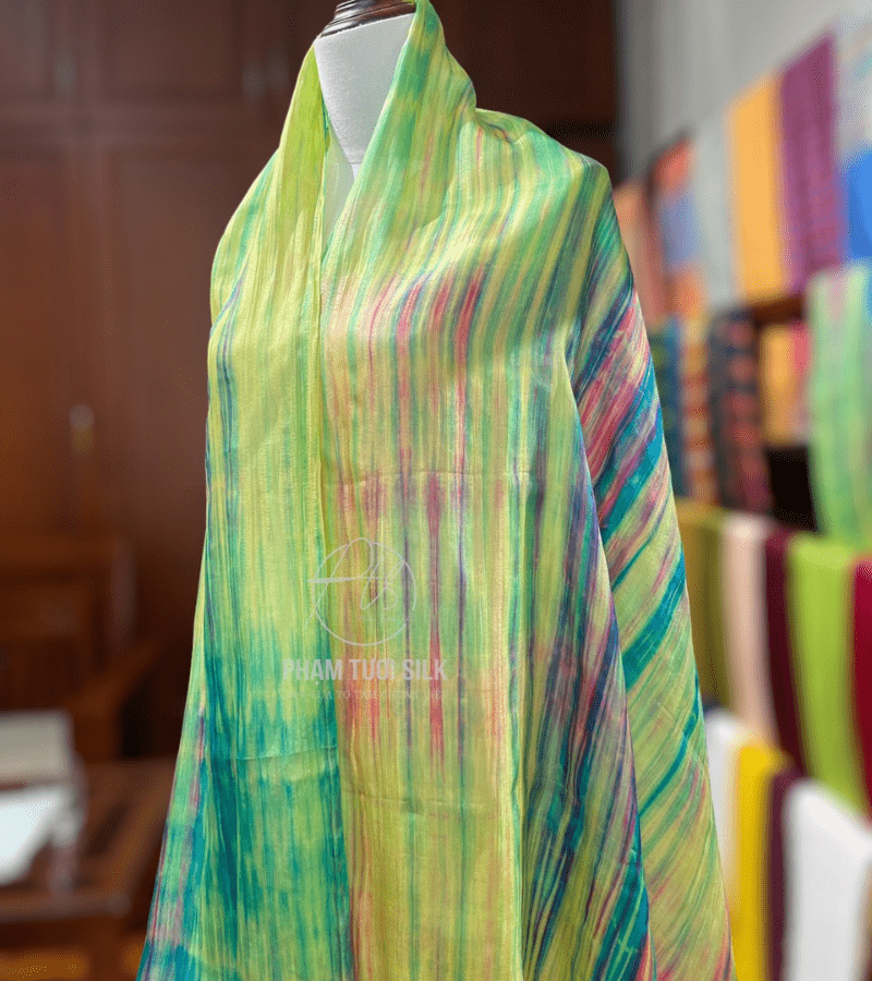 Khăn lụa tơ tằm loang màu