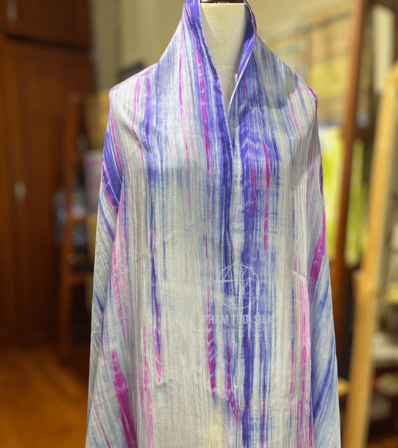 Khăn lụa tơ tằm loang màu