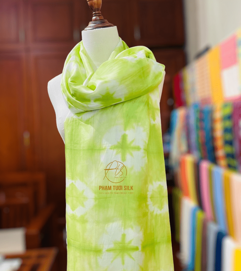 Khăn lụa tơ tằm loang màu