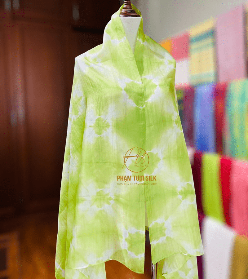 Khăn lụa tơ tằm loang màu