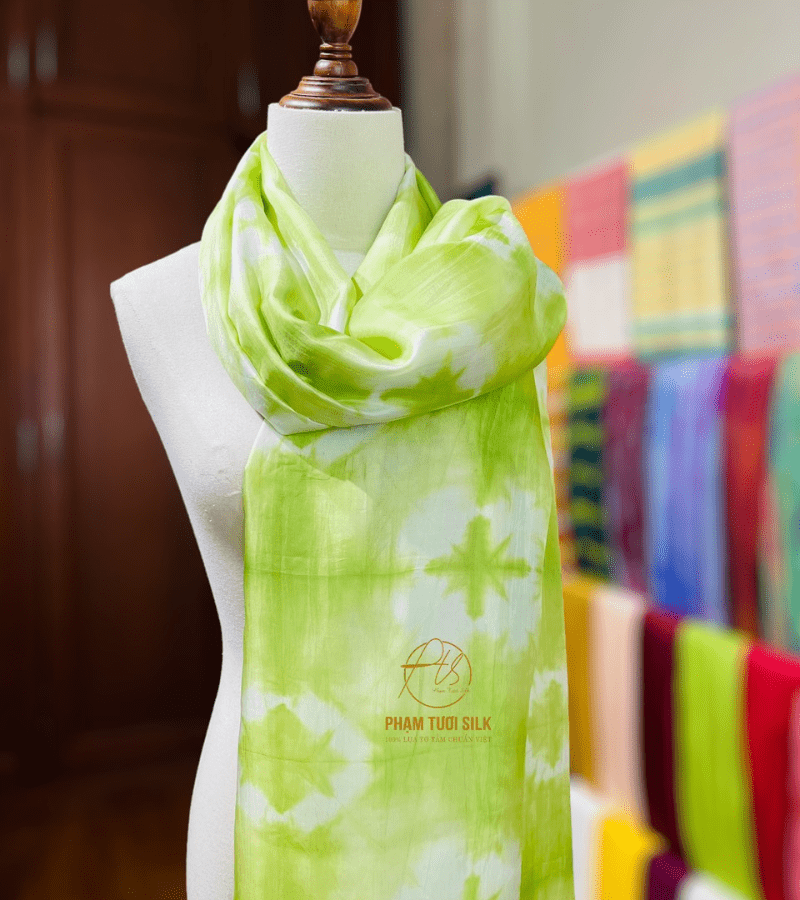 Khăn lụa tơ tằm loang màu