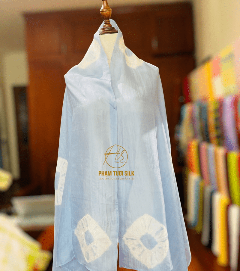 Khăn lụa tơ tằm loang màu