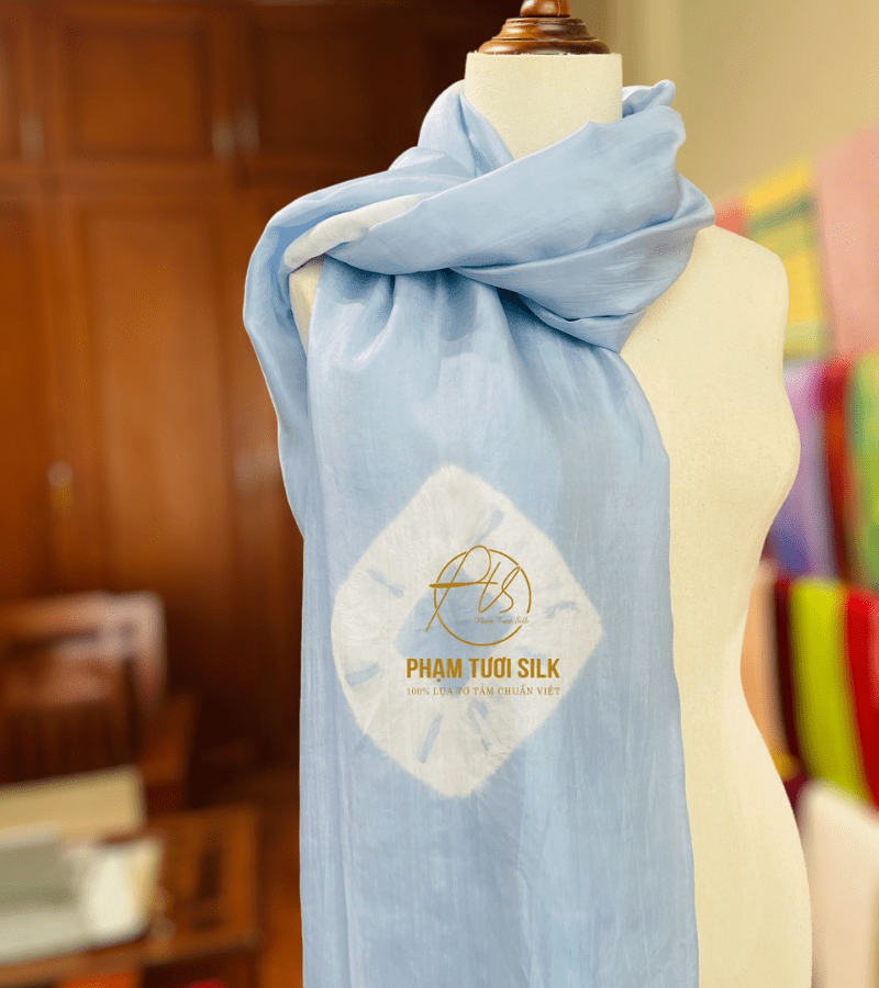 Khăn lụa tơ tằm loang màu