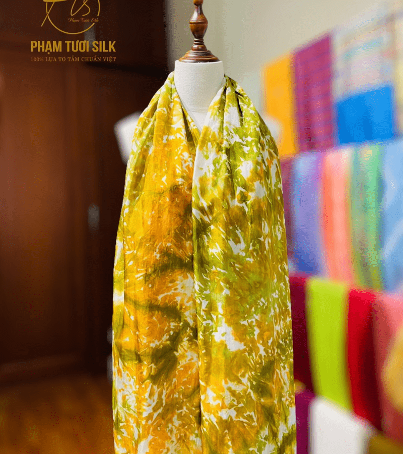 Khăn lụa tơ tằm loang màu