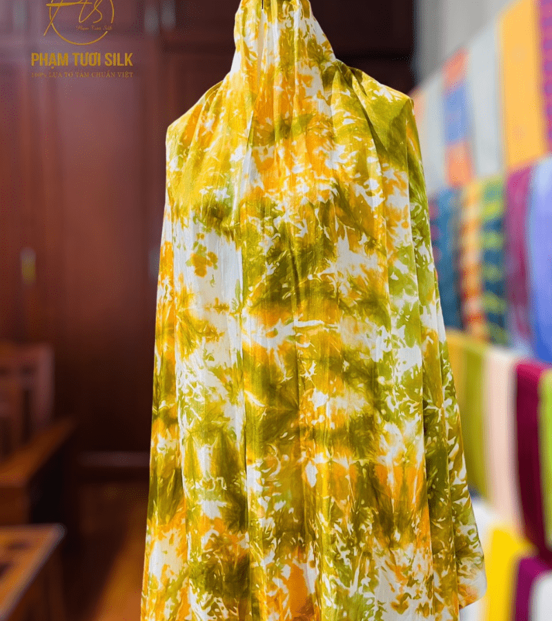 Khăn lụa tơ tằm loang màu