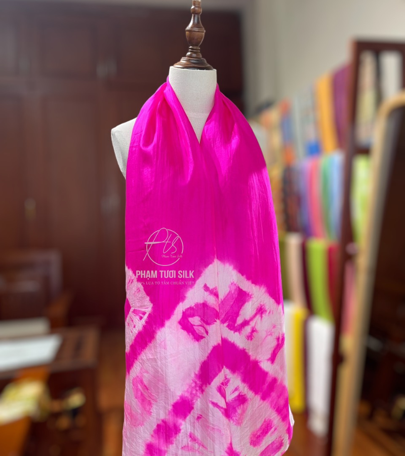 Khăn lụa tơ tằm loang màu
