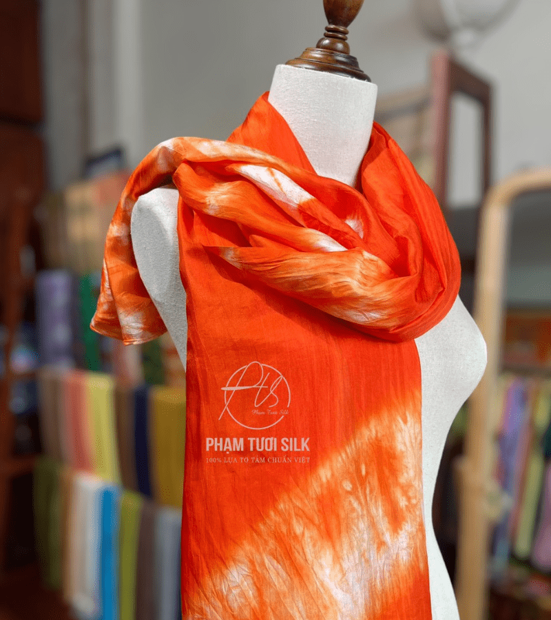 Khăn lụa tơ tằm loang màu