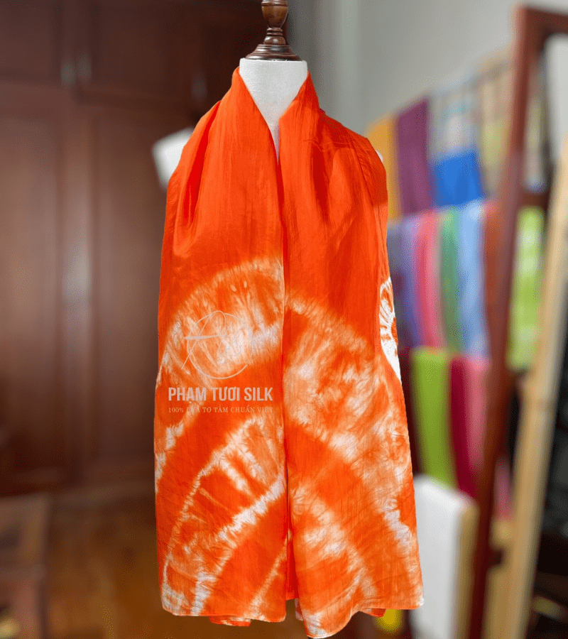 Khăn lụa tơ tằm loang màu