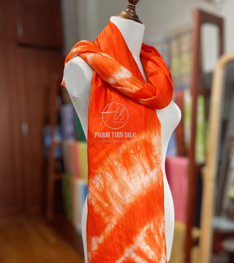 Khăn lụa tơ tằm loang màu