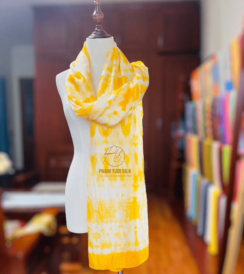 Khăn lụa tơ tằm loang màu