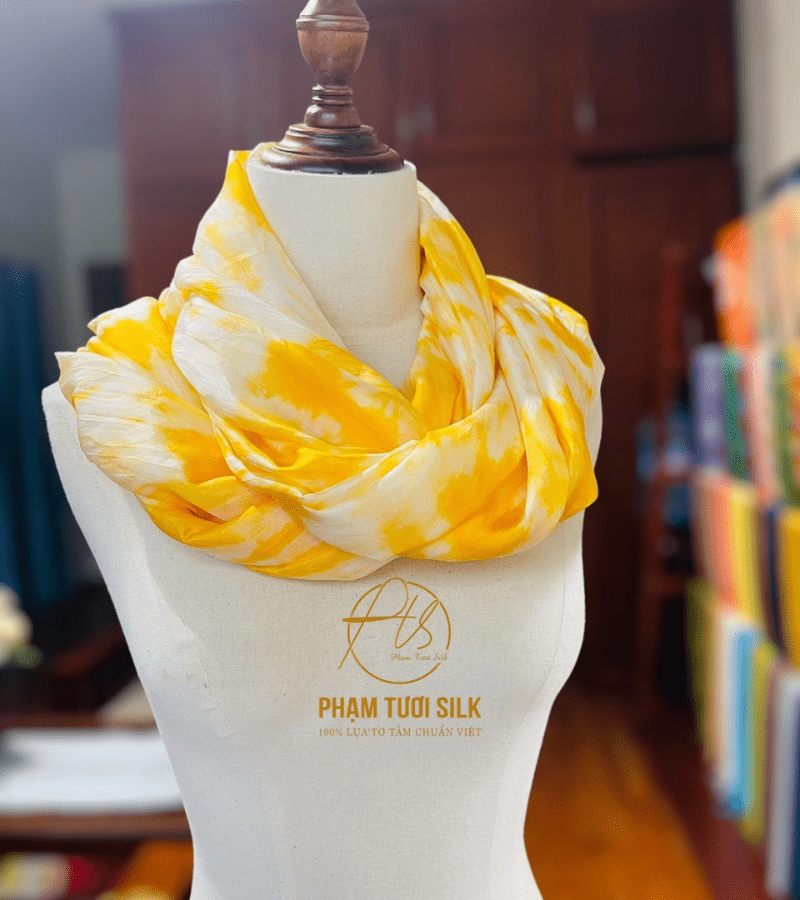 Khăn lụa tơ tằm loang màu