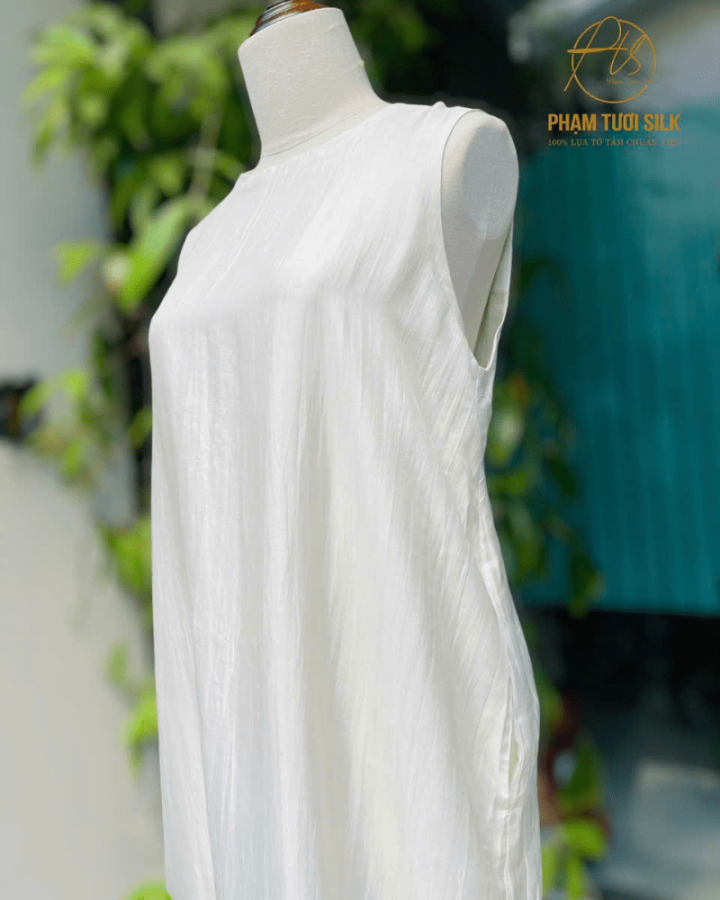 Váy Lụa Tơ Tằm Màu Trắng