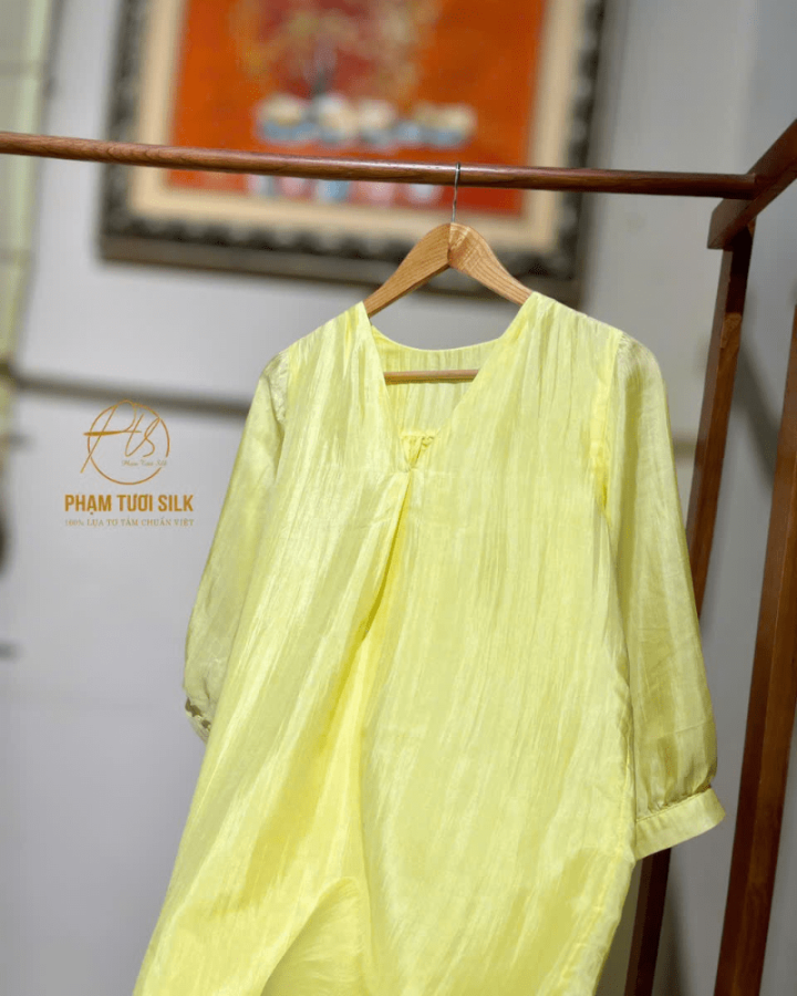 Váy Lụa Tơ Tằm Cao Cấp Màu Vàng