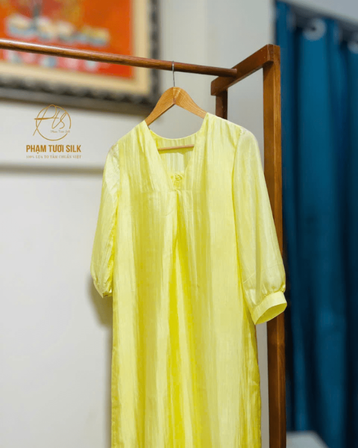 Váy Lụa Tơ Tằm Cao Cấp Màu Vàng