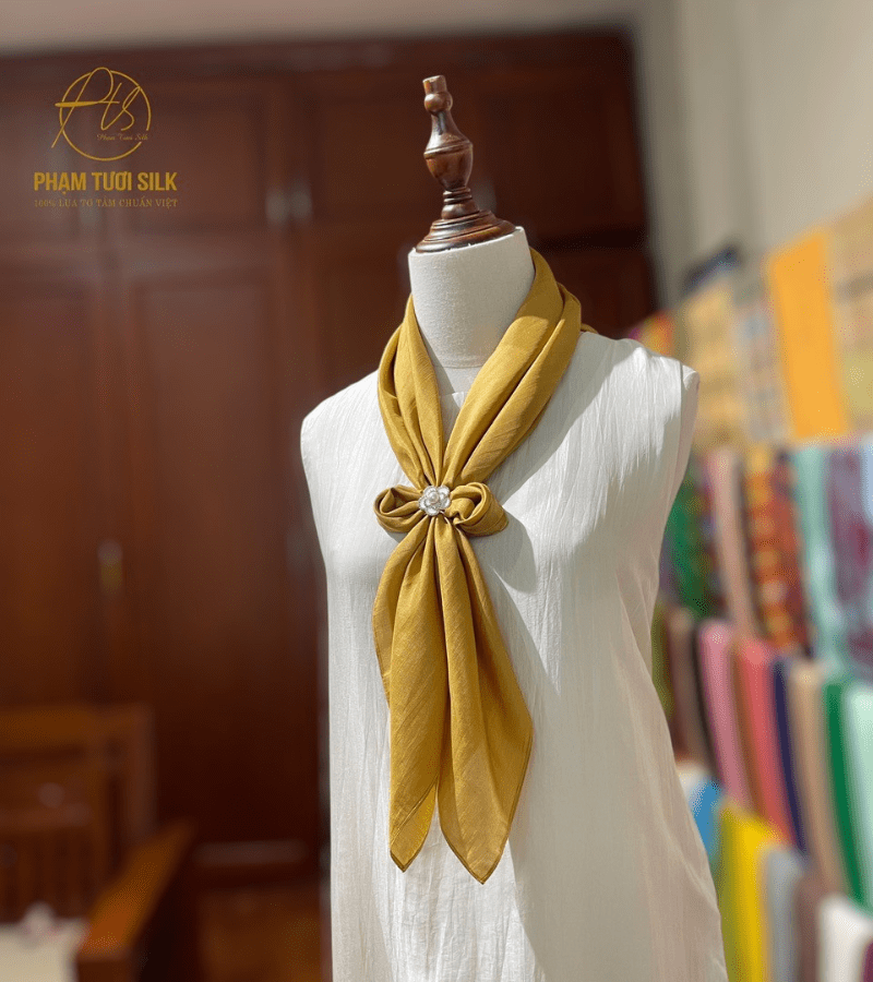 Khăn lụa tơ tằm vuông 85x85cm