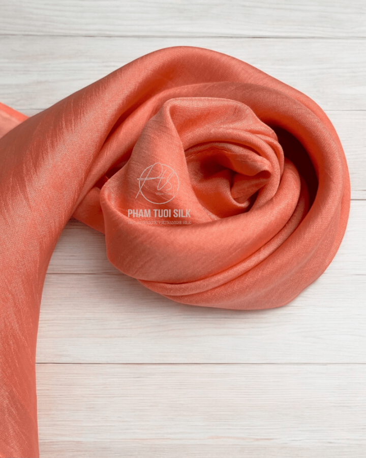 Khăn Lụa Tơ Tằm Vuông Màu Cam  (50x50cm)