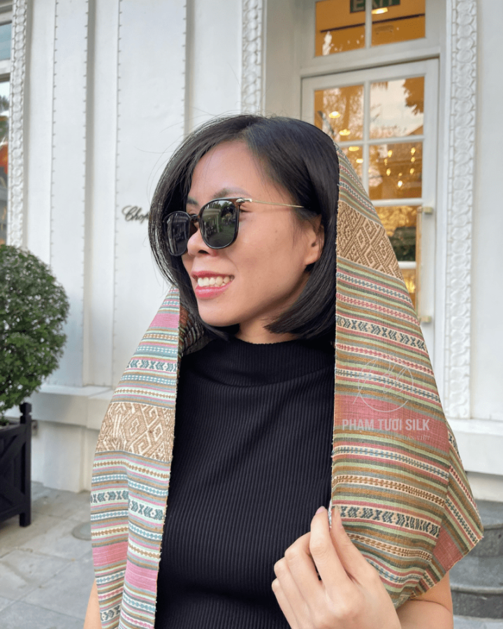 Khăn Thổ Cẩm Tơ Tằm Thủ Công