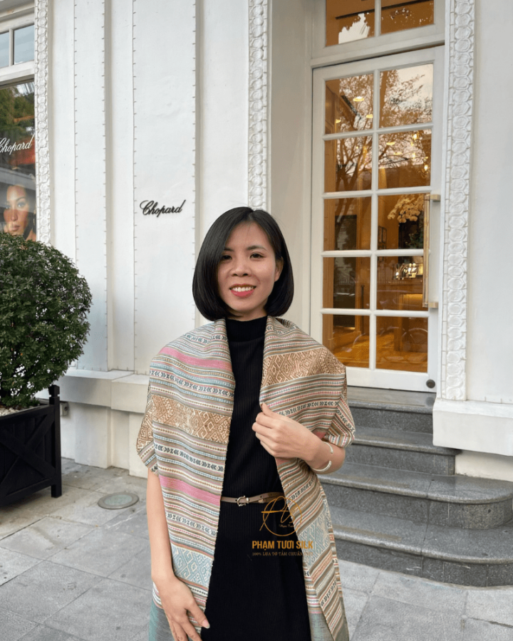 Khăn Thổ Cẩm Tơ Tằm Thủ Công